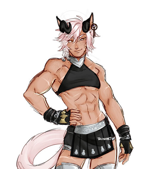 half body messy sketch